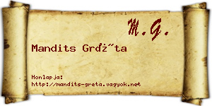 Mandits Gréta névjegykártya